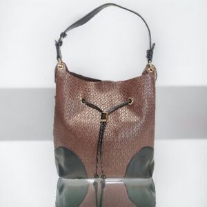 Steve Madden Brown Faux Leather Large Bucket Bag